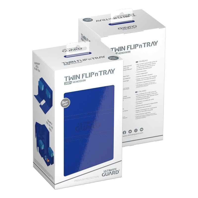 Ultimate Guard Twin Flip N Tray 200 Xenoskin Monocolor Blau 7