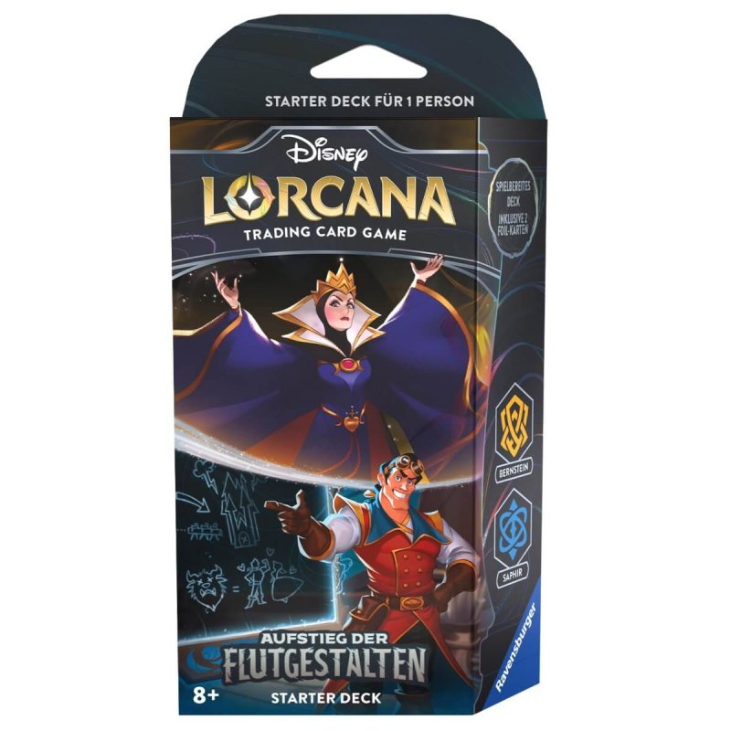 Disney Lorcana Aufstieg Der Flutgestalten Starter Deck Bernstein Und Saphir Deutsch