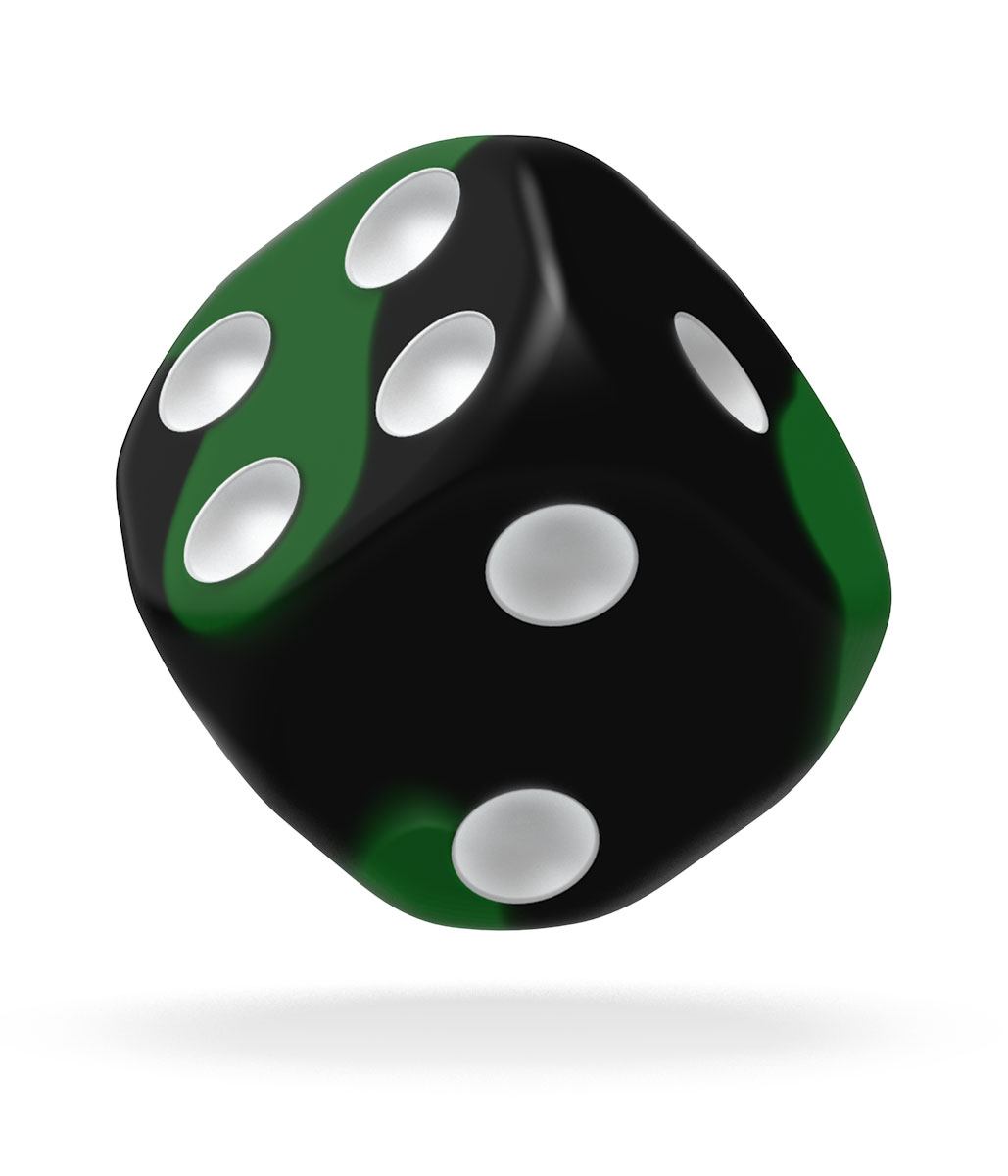 Oakie Doakie Dice D6 Dice 16 Mm Glow In The Dark Biohazard 12 Singel