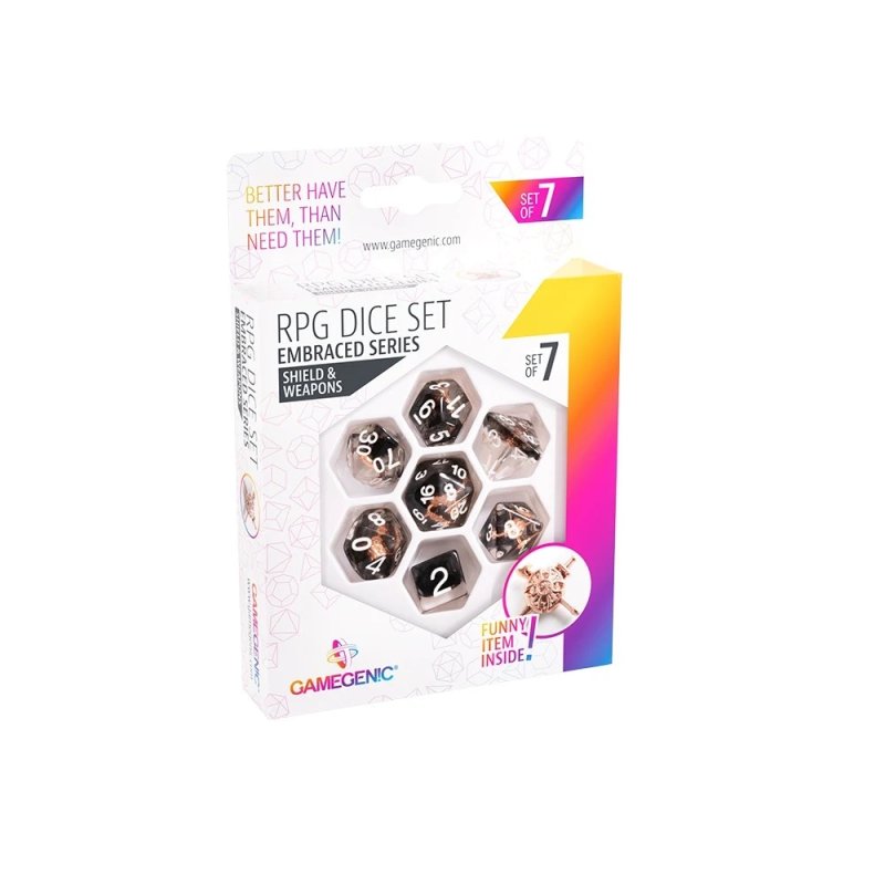 Embraced Series Shield And Weapons Rpg Dice Set 10