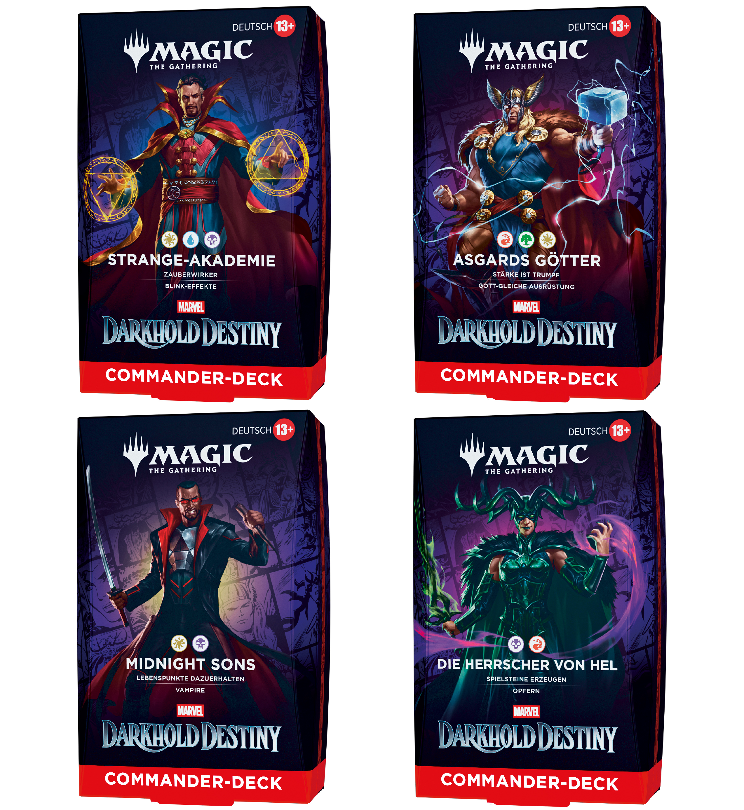 MTG - Marvel: Darkhold Destiny Commander Deck Display (4 Decks) - DE