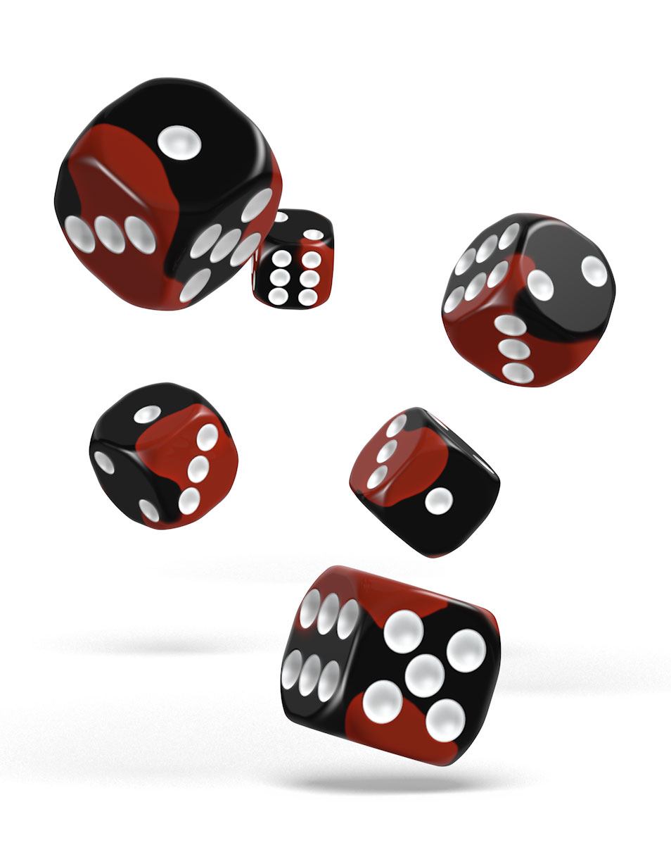 Oakie Doakie Dice D6 Dice 16 Mm Glow In The Dark Lava 12 Multi