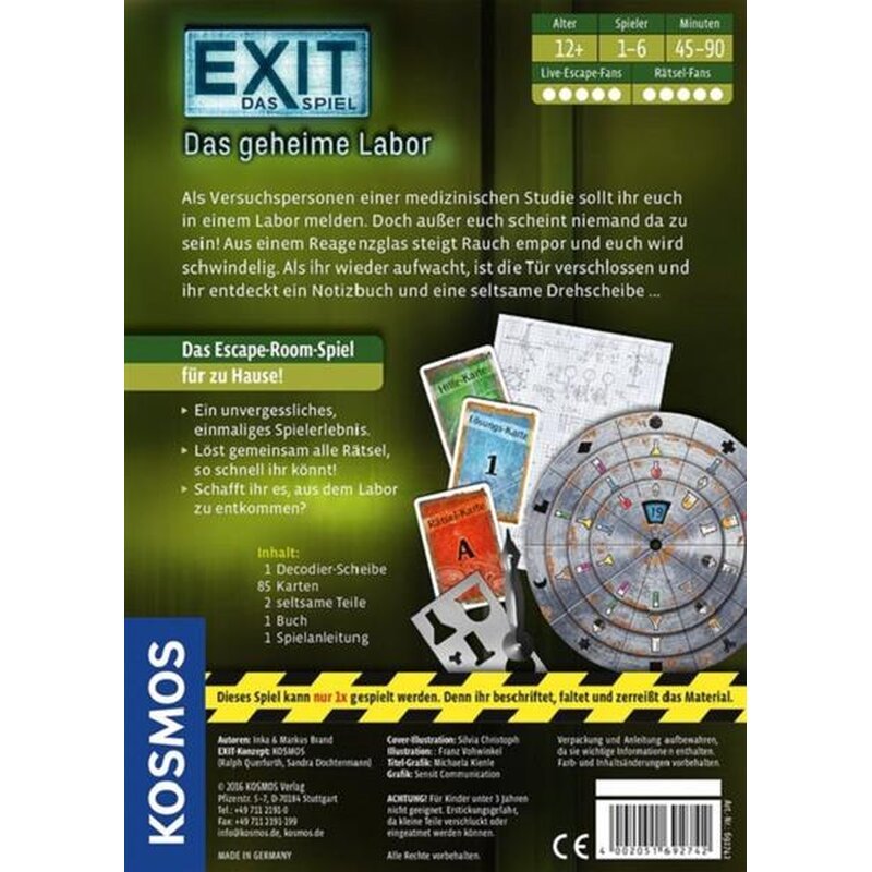 Exit Das Spiel Das Geheime Labor De 2