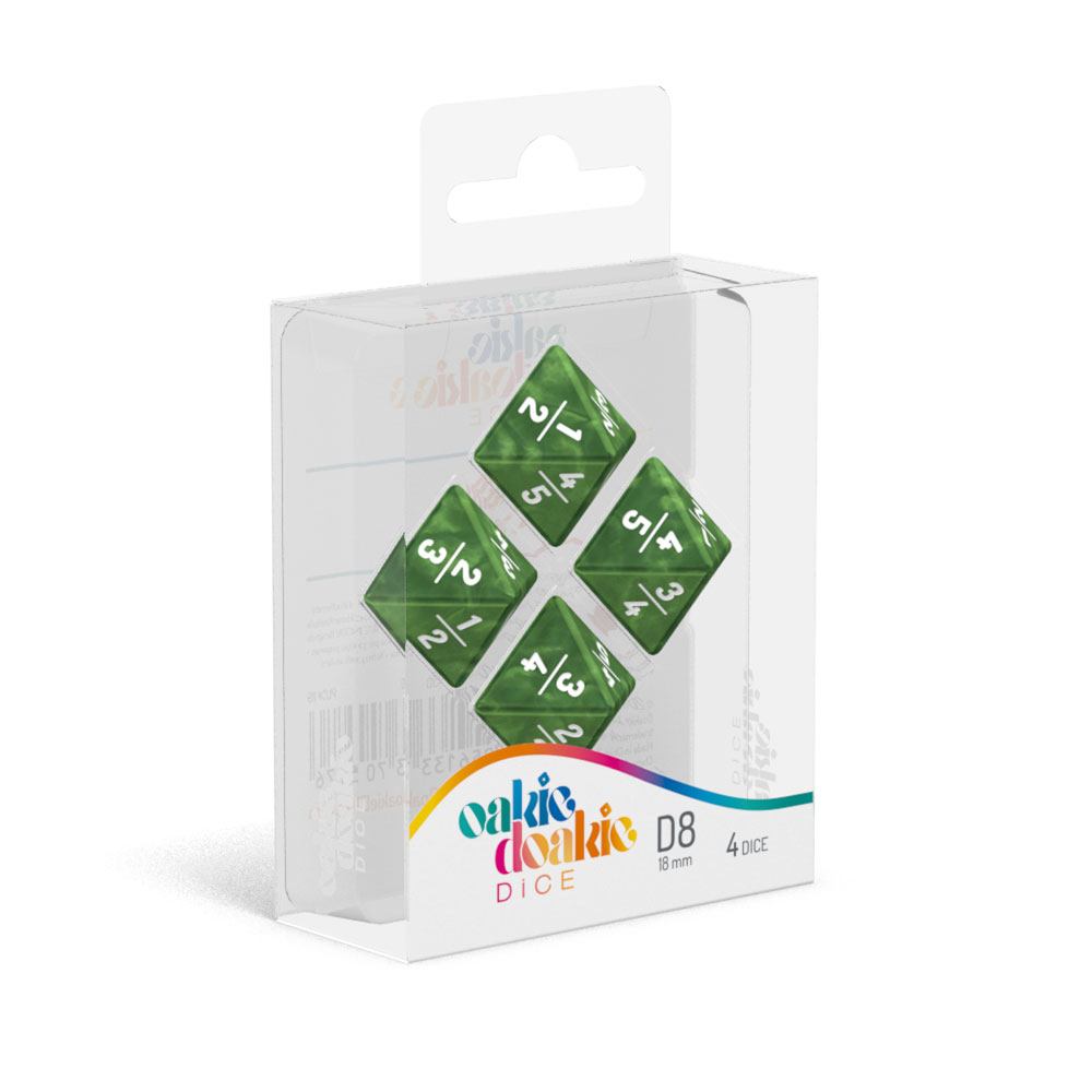 Oakie Doakie Dice D8 Dice 18 Mm Goyf Marble Green 4 Front
