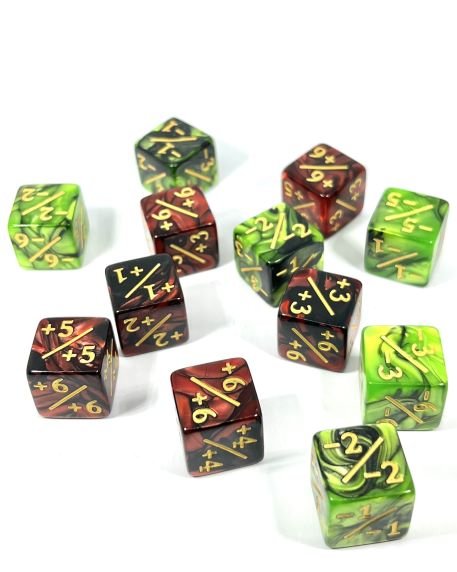 Wuerfelset 2 Toned D6 Counter Dice 6 Red 6 Green 12 20
