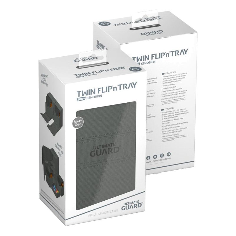 Ultimate Guard Twin Flip N Tray 200 Xenoskin Monocolor Grau 7