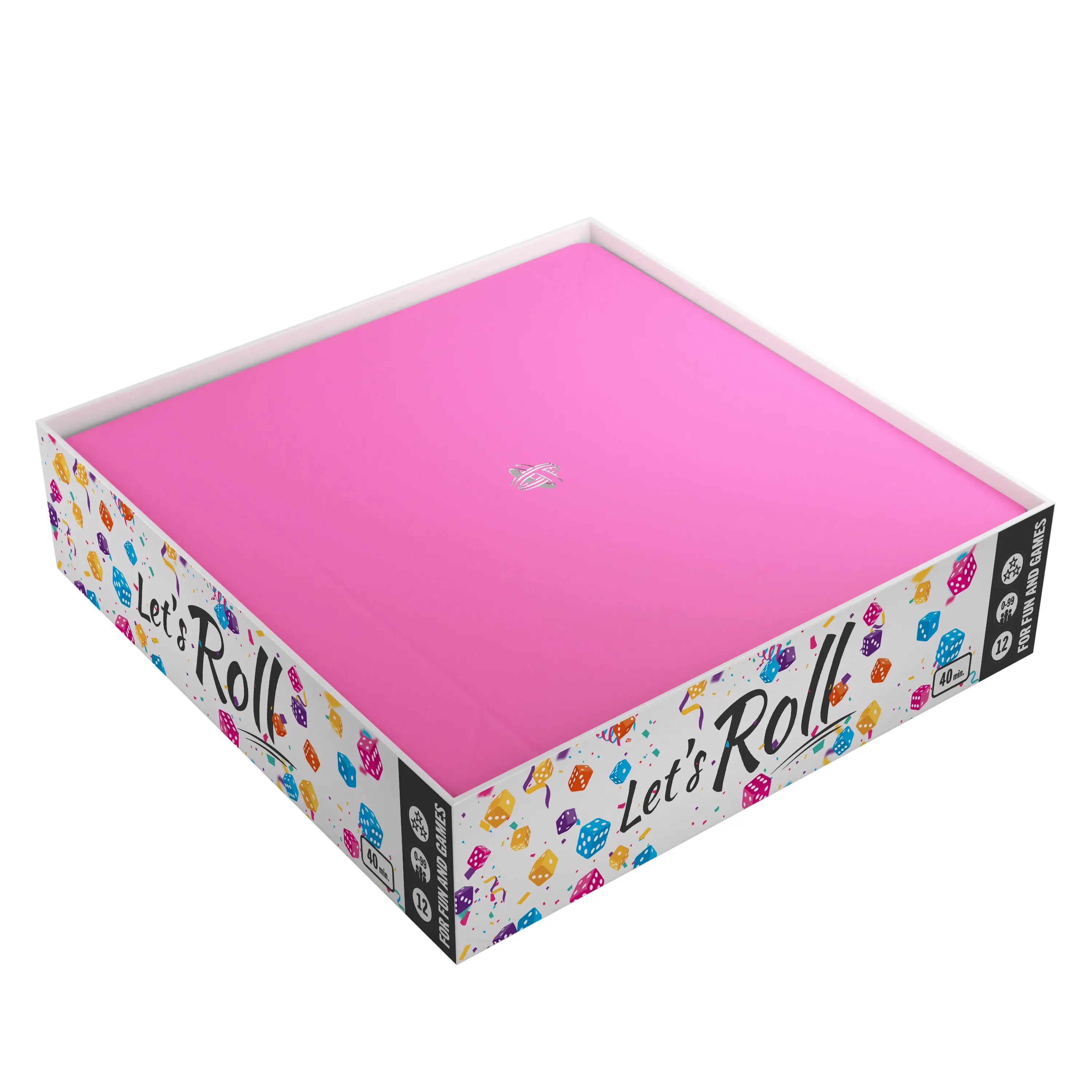 Magnetic Dice Tray Square Black And Pink 3