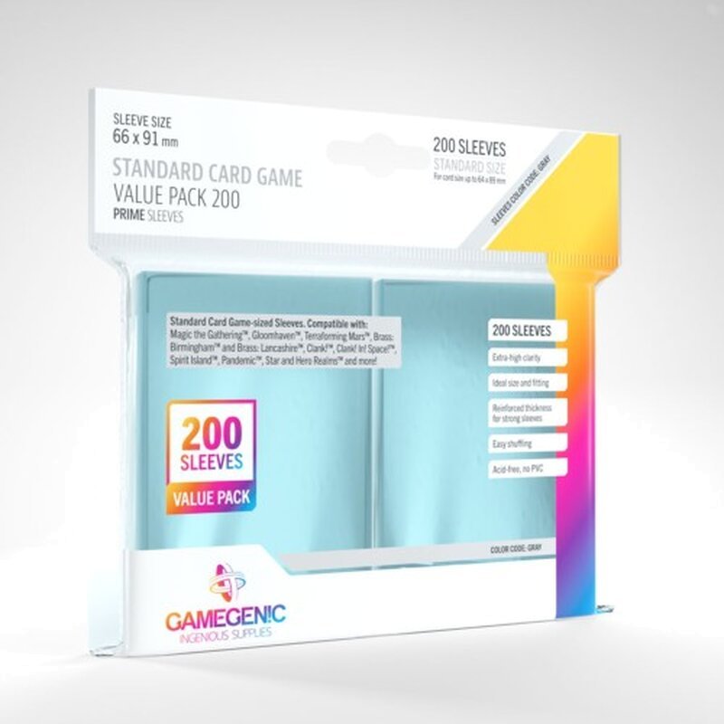 Gamegenic Value Pack Standard Sleeves 66 X 91 Mm Clear 200