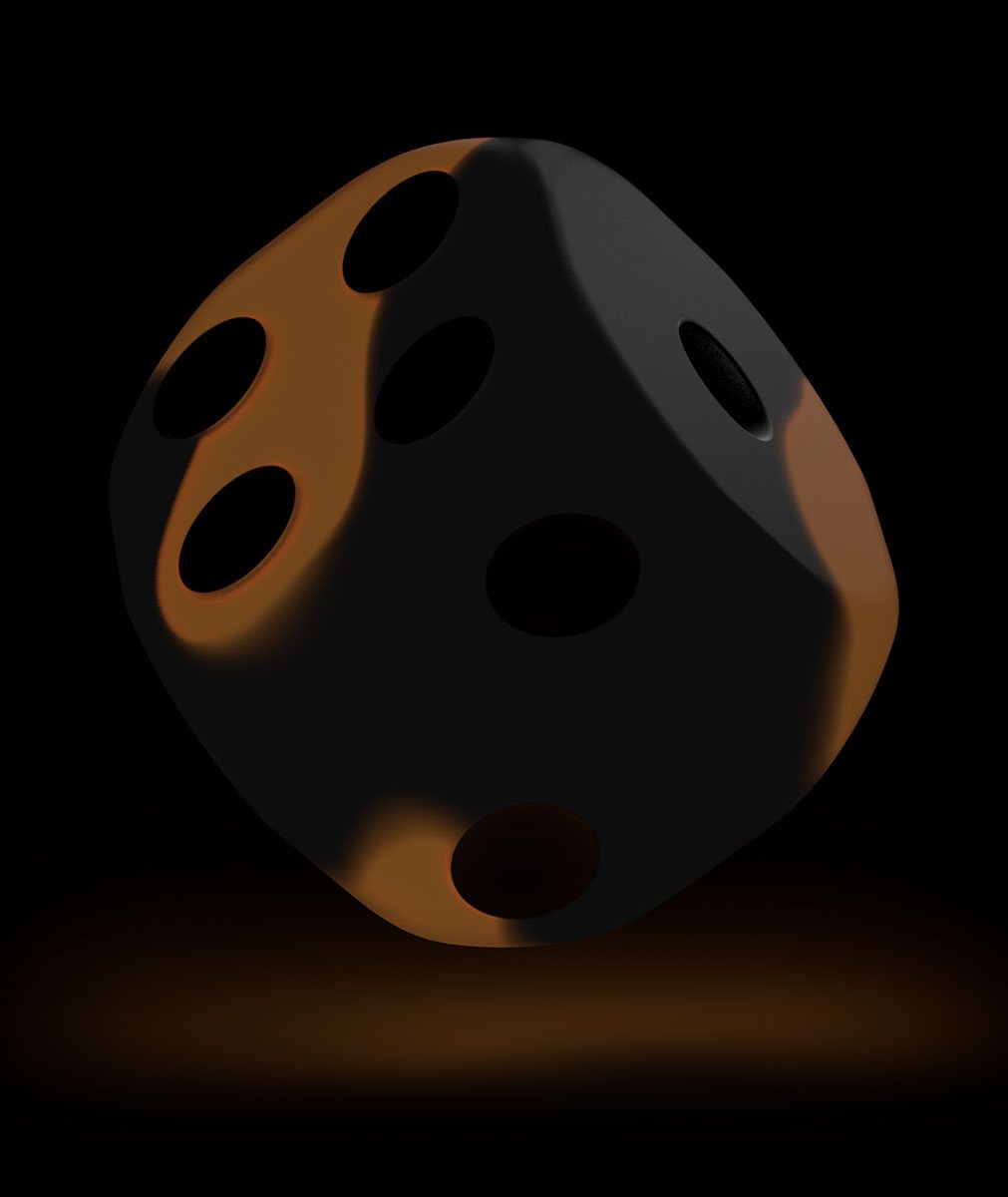 Oakie Doakie Dice D6 Dice 16 Mm Glow In The Dark Lava 12 Singel Dark