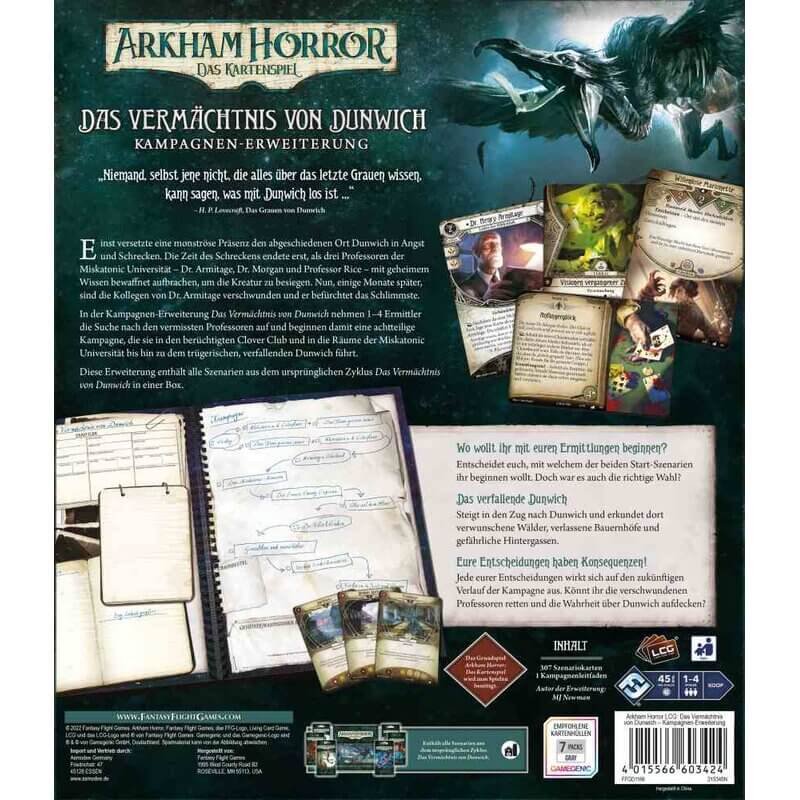 Arkham Horror Das Kartenspiel Das Vermaechtnis Von Dunwich Kampagnen Erweiterung 2 1