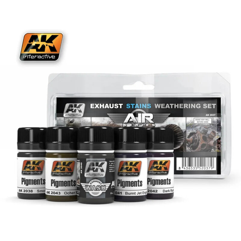 Ak 2037 Exhaust Stains Weathering Set 5X35Ml 1