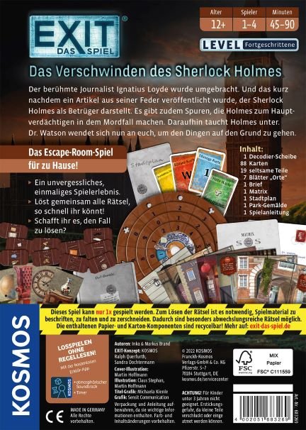 Exit Verschwinden Des Sherlock Holmes F 20