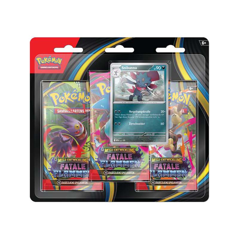 Pokémon Mega Entwicklung - Fatale Flammen 3-Pack Blister (Snibunna)
