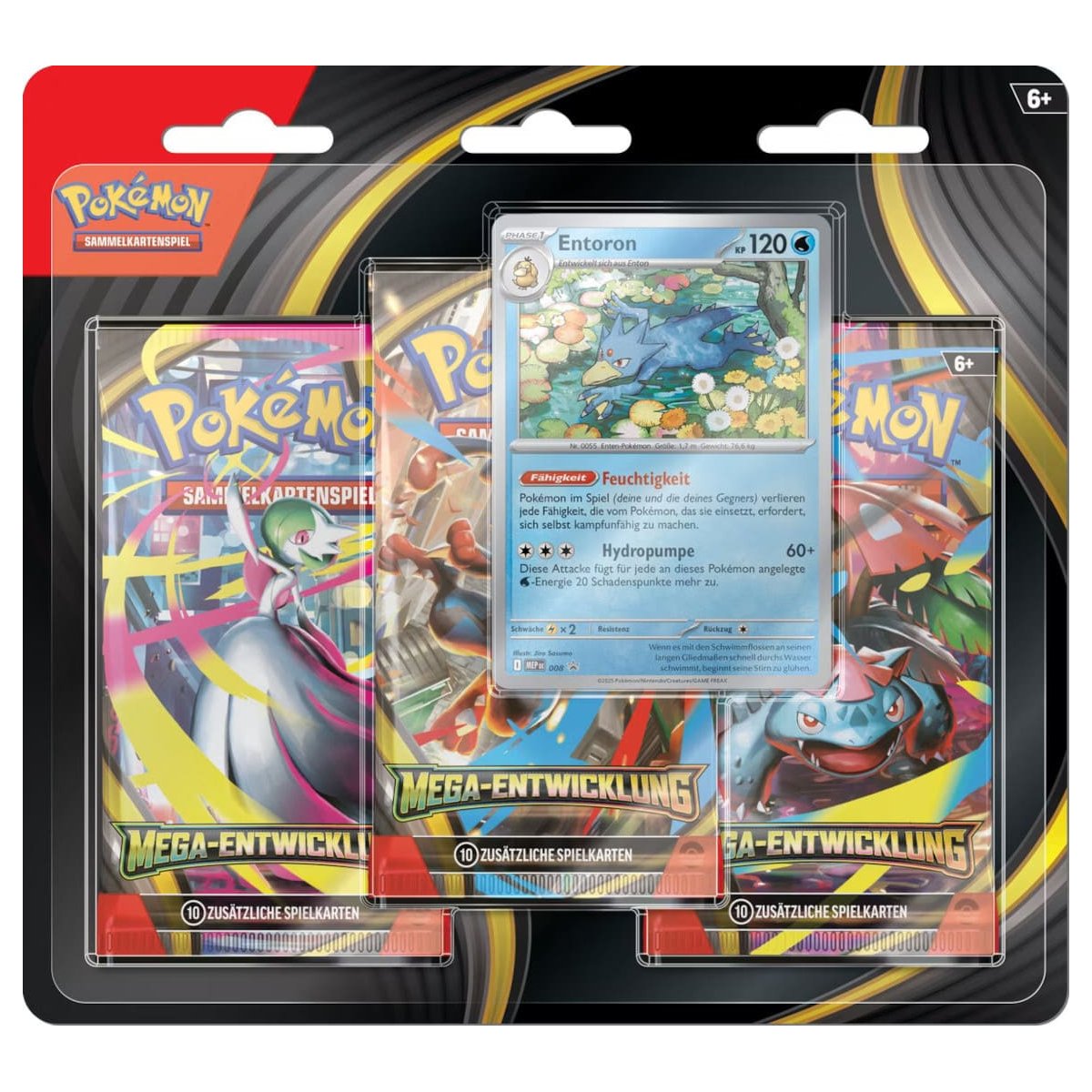 Pokémon Mega-Entwicklung: 3-Pack Blister + Entoron Promokarte