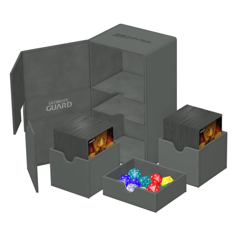 Ultimate Guard Twin Flip N Tray 200 Xenoskin Monocolor Grau 4