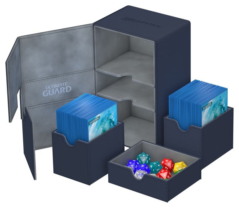 Ultimate Guard Twin Flip Tray Deck Case 160 Xenoskin Blue Blau 3