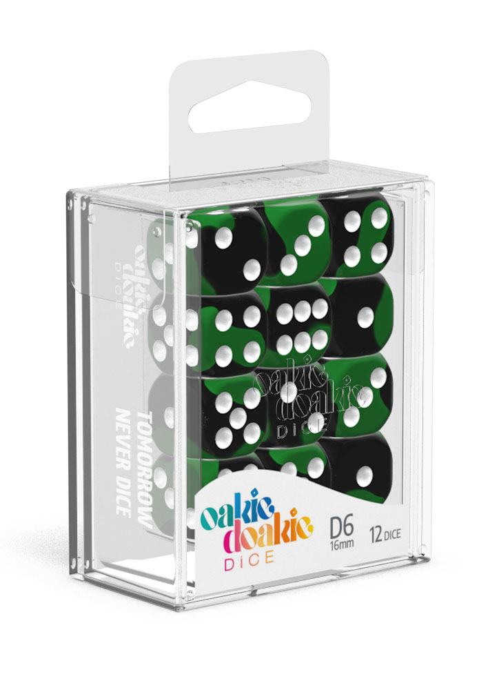 Oakie Doakie Dice D6 Dice 16 Mm Glow In The Dark Biohazard 12 Front
