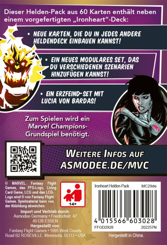 Marvel Champions Lcg Ironheart 4015566603028 Back