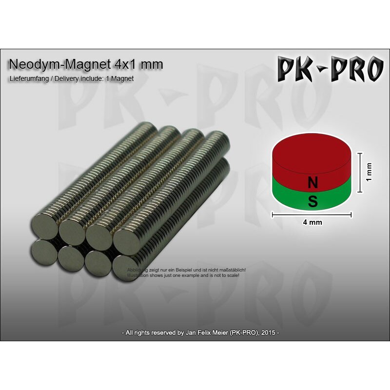 Neodym Magnet Rund 4X1Mm 10X 1