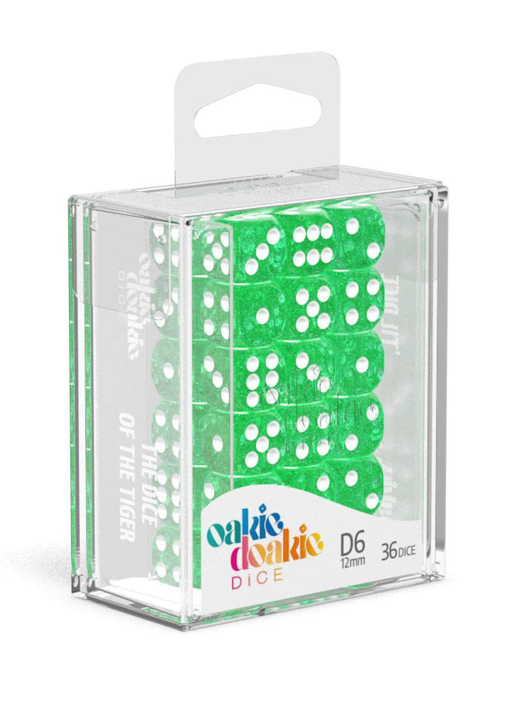 OUT OF PRINT Oakie Doakie Dice D6 Dice 12 mm Speckled - Green (36)