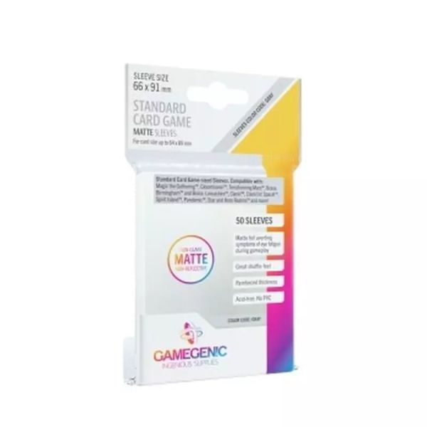 MATTE Standard Card Game Sleeves 66 x 91 mm - Clear (50 Sleeves)