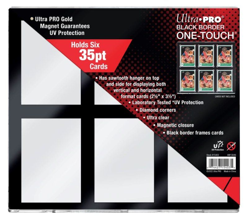 35PT 6-Card Black Border UV ONE-TOUCH Magnetic Holder