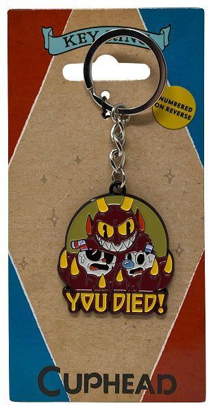 Cuphead Metall Schlüsselanhänger You Died! Limited Edition 4 cm