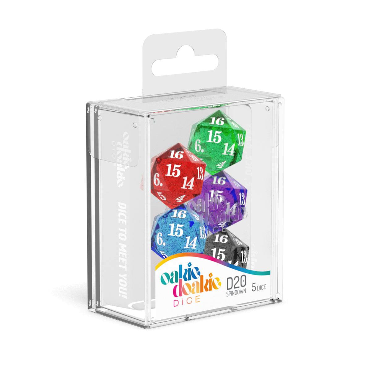 Oakie Doakie Dice D20 Spindown Dice Set Speckled (5) Oakie Doakie Dice D20 Spindown Dice Set Speckled (5)