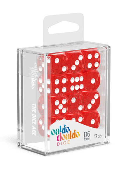 Oakie Doakie Dice D6 Dice 16 mm Speckled - Red (12)