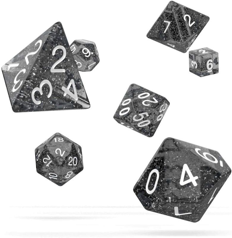 Oakie Doakie Dice RPG Set Speckled - Black (7) Oakie Doakie Dice RPG Set Speckled - Black (7)