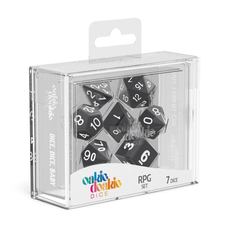 Oakie Doakie Dice RPG Set Solid - Black (7) Oakie Doakie Dice RPG Set Solid - Black (7)