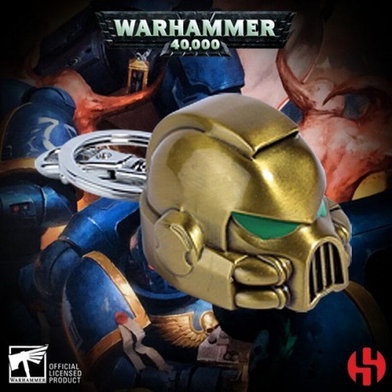 Space Marine MKVII Helmet Gold Keychain - Warhammer 40K Space Marine MKVII Helmet Gold Keychain - Warhammer 40K