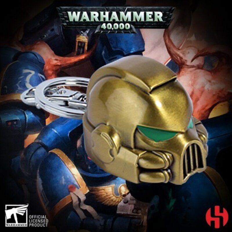 Space Marine MKVII Helmet Gold Keychain - Warhammer 40K