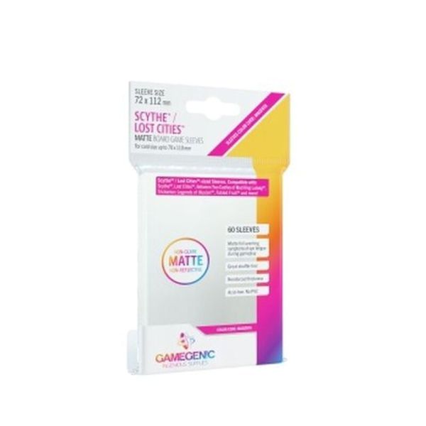 MATTE Scythe and/or Lost Cities Sleeves 72 x 112 mm - Clear (60 Sleeves)