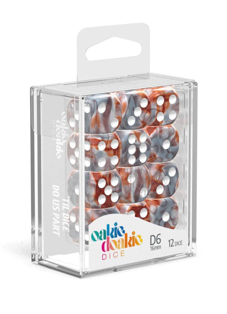 OOPD6 Dice 16 mm Gemidice - Silver-Rust (12) OOPD6 Dice 16 mm Gemidice - Silver-Rust (12)