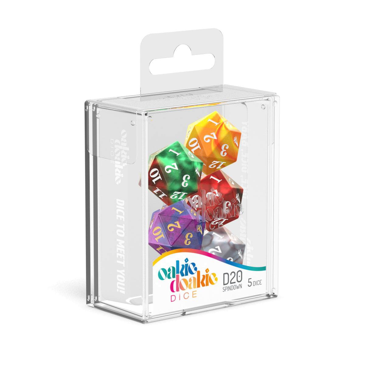 #KILl1036 out of print Oakie Doakie Dice D20 Spindown Dice Set Gemidice (5) #KILl1036 out of print Oakie Doakie Dice D20 Spindown Dice Set Gemidice (5)