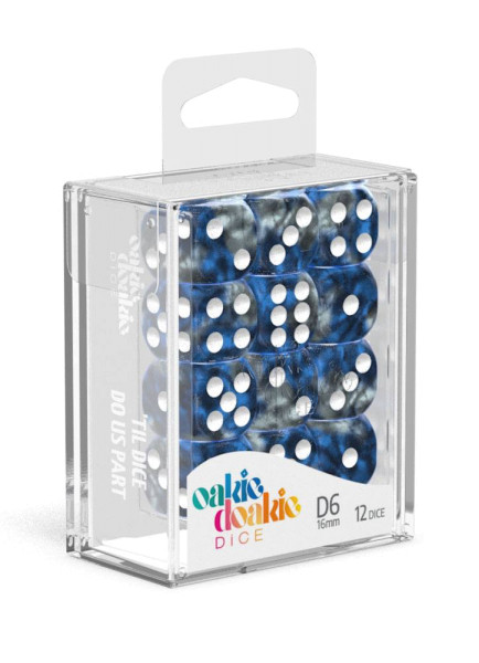 D6 Dice 16 mm Gemidice - Liquid Steel (12)