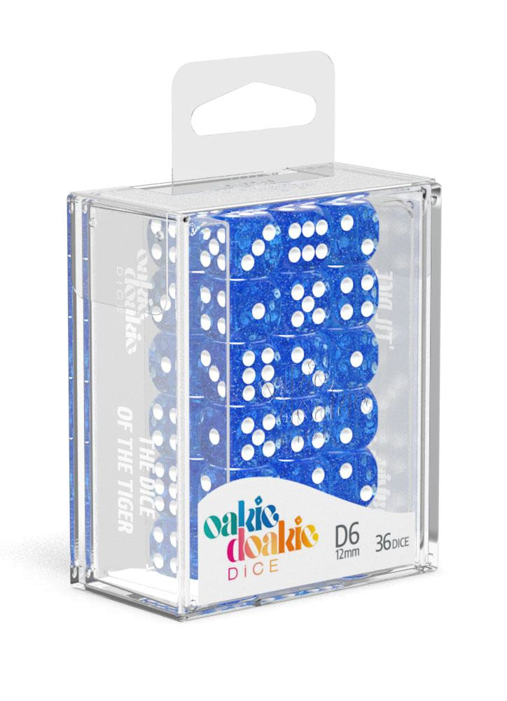 OUT OF PRINT Oakie Doakie Dice D6 Dice 12 mm Speckled - Blue (36)