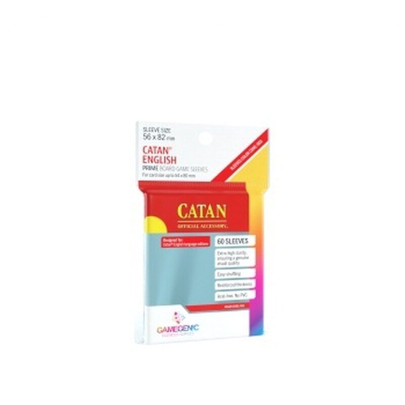 PRIME Catan-Sized Sleeves 56 x 82 mm - Clear (50 Sleeves)