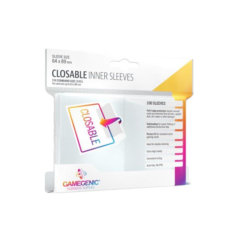 GAMEGENIC - CLOSABLE INNER SLEEVES (100 SLEEVES) GAMEGENIC - CLOSABLE INNER SLEEVES (100 SLEEVES)