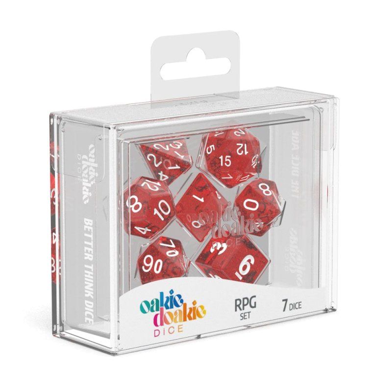 Oakie Doakie Dice RPG Set Speckled - Red (7) Oakie Doakie Dice RPG Set Speckled - Red (7)