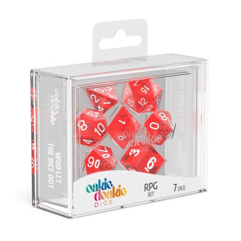 OUT OF PRINT Oakie Doakie Dice RPG Set Translucent - Red (7)