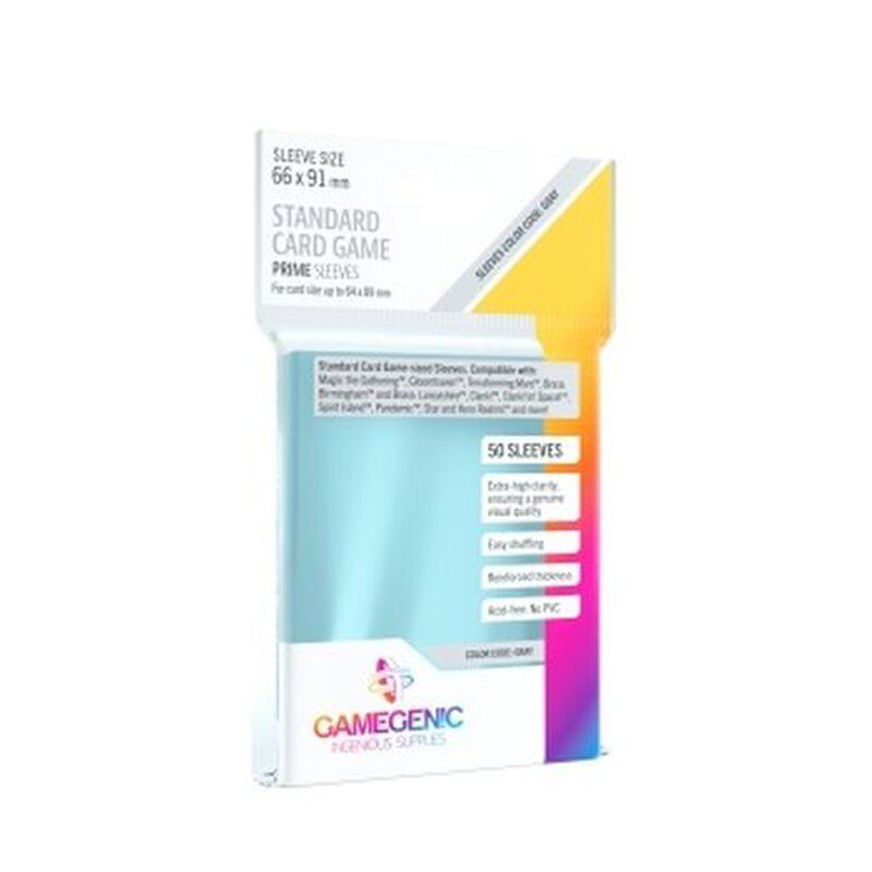 PRIME Standard Card Game Sleeves 66 x 91 mm - Clear (50 Sleeves)