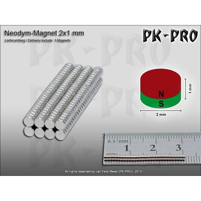Neodym Magnet Rund 2x1mm (10x)