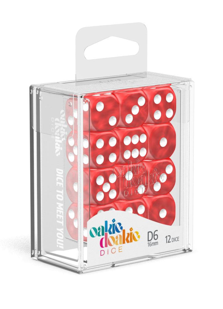 D6 Dice 16 mm Marble - Red (12) D6 Dice 16 mm Marble - Red (12)