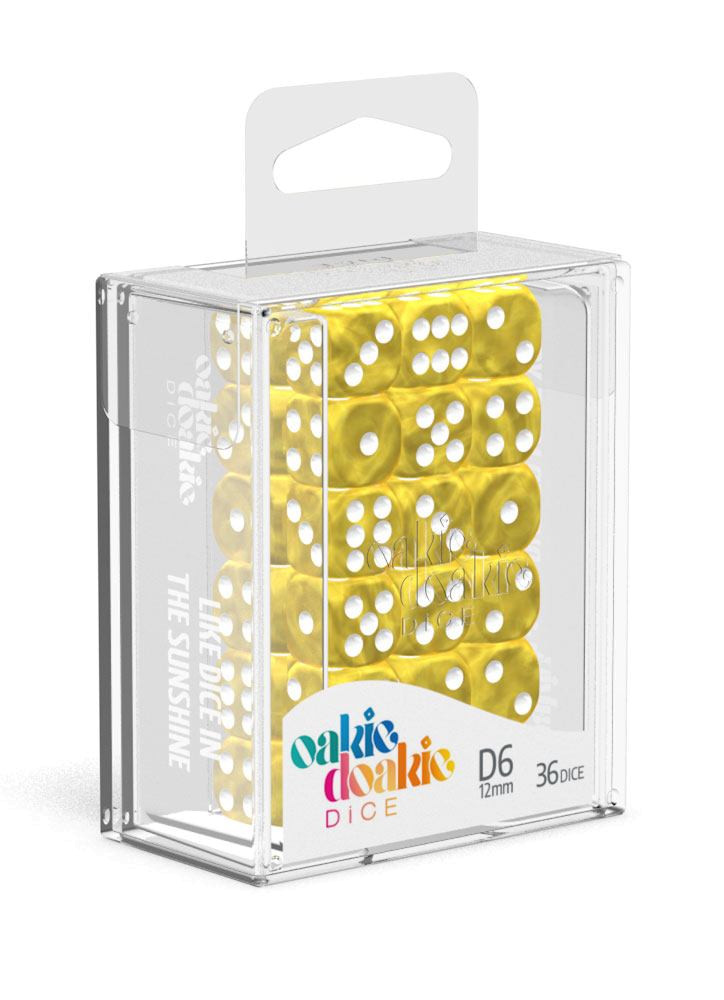 D6 Dice 12 mm Marble - Yellow (36) D6 Dice 12 mm Marble - Yellow (36)
