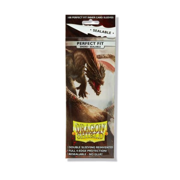 Dragon Shield: Perfect Fit Inner Sleeves - Sealable Smoke/Clear (100)