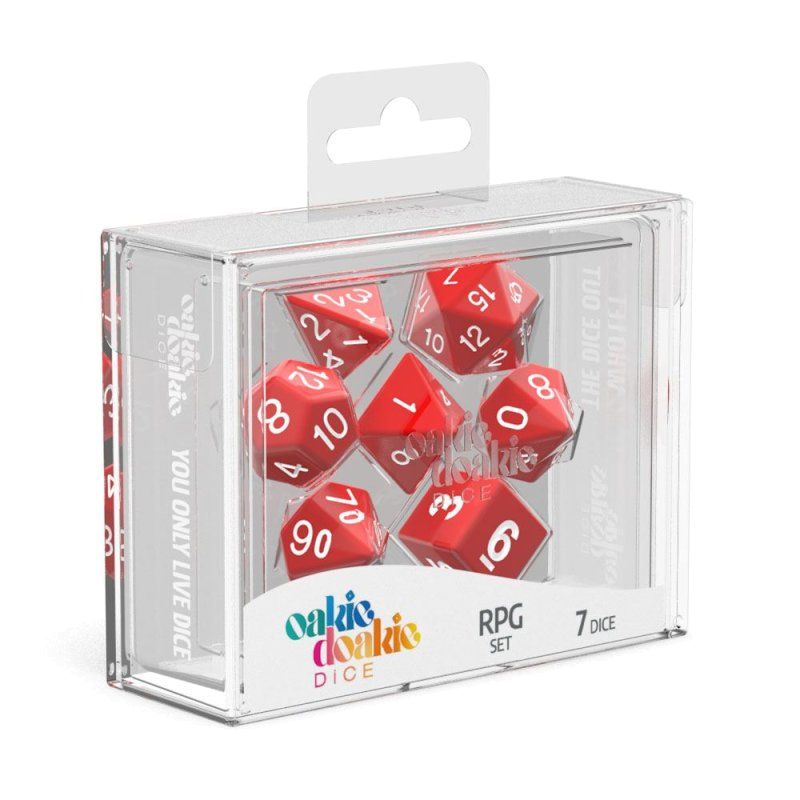 Oakie Doakie Dice RPG Set Solid - Red (7) Oakie Doakie Dice RPG Set Solid - Red (7)