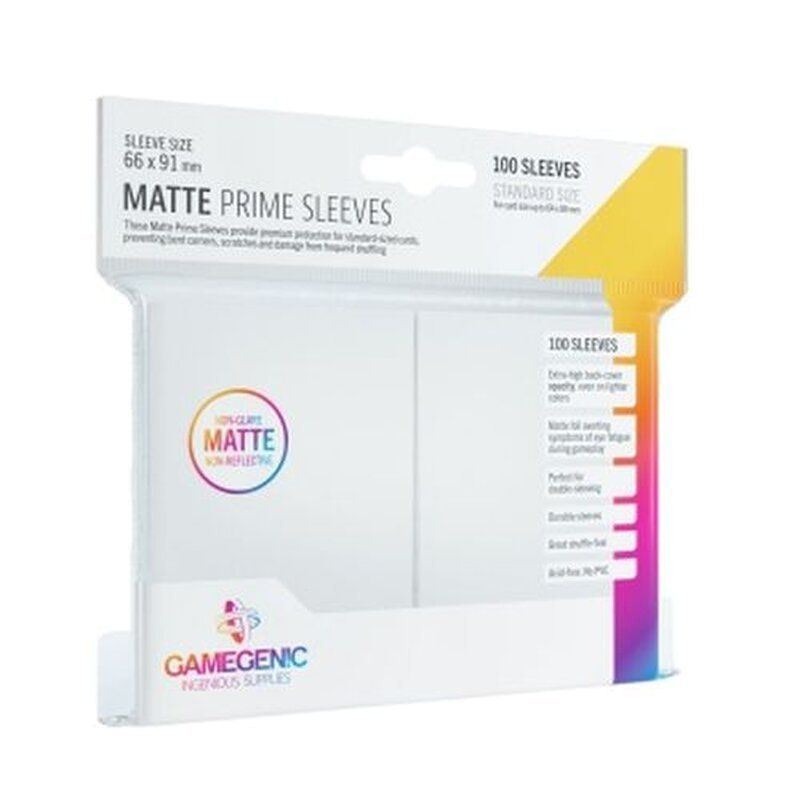 Matte Prime Sleeves White (100 Sleeves)